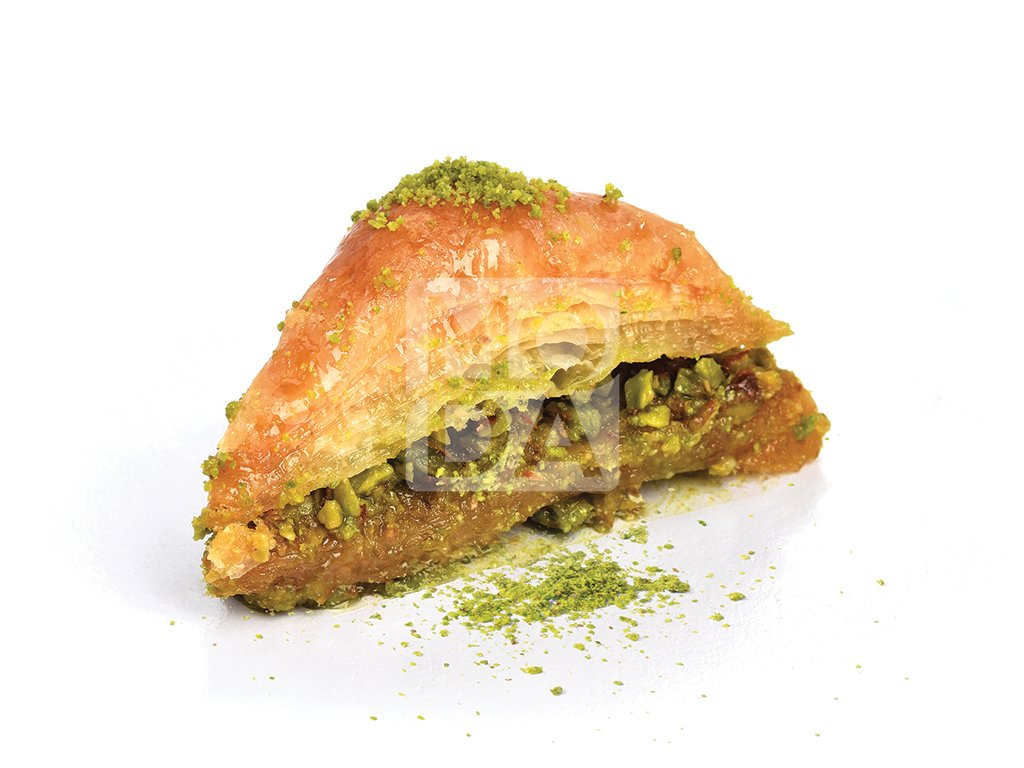 Baklava, Triangle Slice with Pistachio, 48pcs, 6lbs (2700g)- #340874
