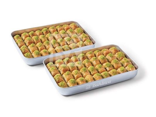 Baklava, Square Slice with Pistachio, 54pcs, 6lbs (2700g)- #340843