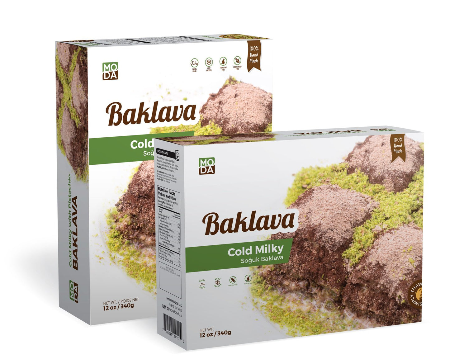 Baklava, Cold Milky with Pistachio, Gift Pack, 9pcs, 12oz (340g) x 16pack - #340430