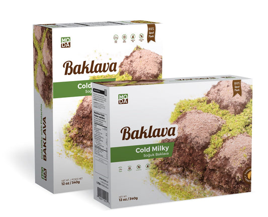Baklava, Cold Milky with Pistachio, Gift Pack, 9pcs, 12oz (340g) x 16pack - #340430
