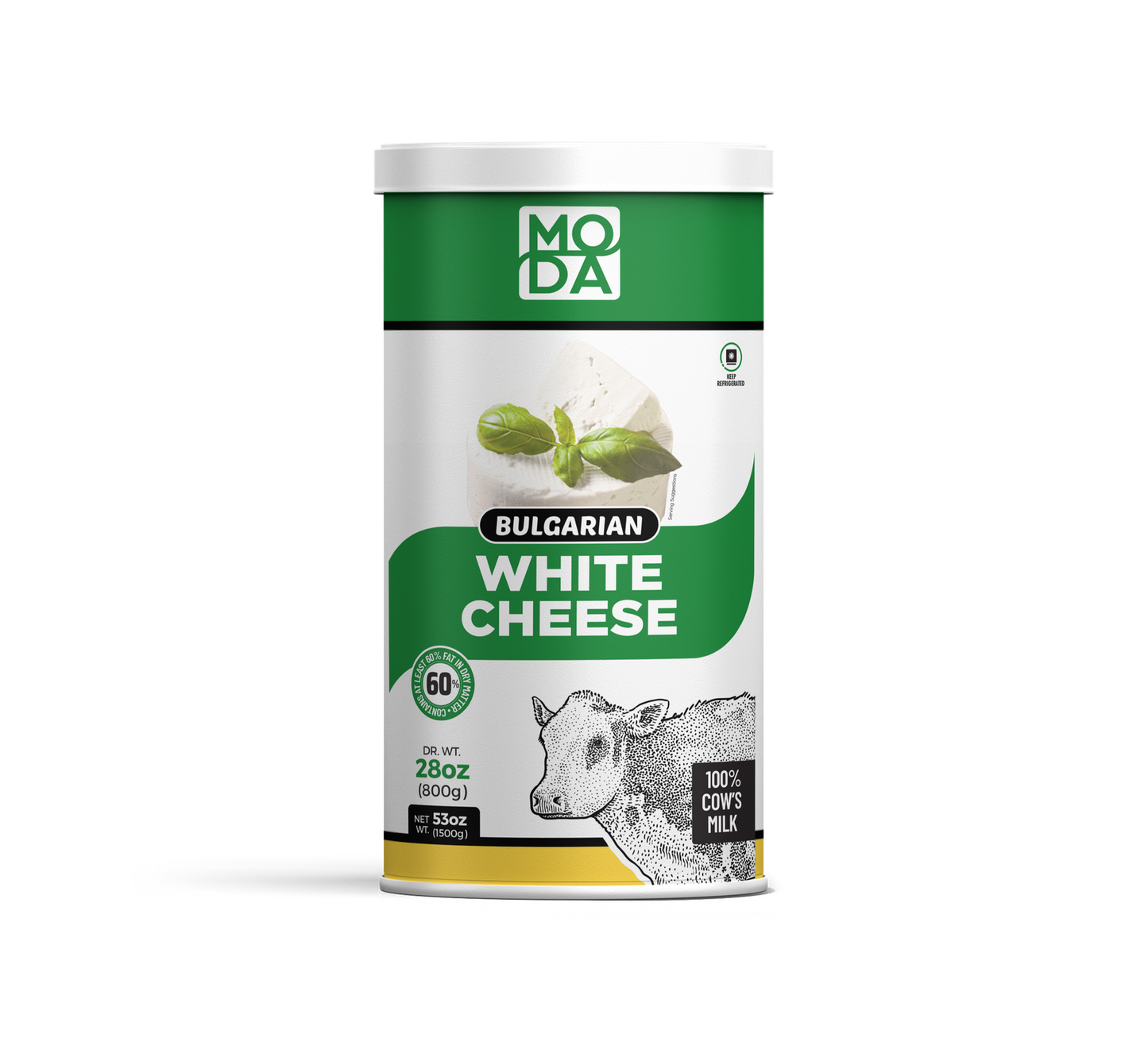 Bulgarian White Cheese, Green, 28oz (800g) x 6tin - #680122