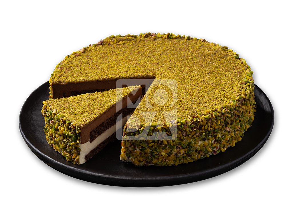 Cake, Pistachio Dream, Pre-Sliced (9"), 12pcs x 110g = 2.9lbs (1320g)- #680177