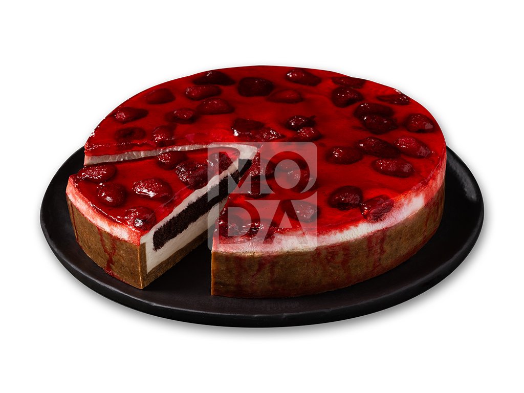 Cake, Raspberry, Pre-Sliced (9"), 12pcs x 110g = 2.9lbs (1320g)- #680184
