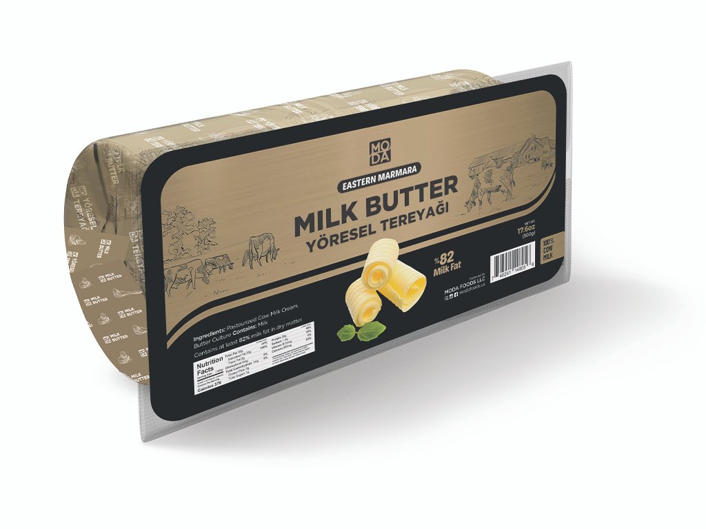 Milk Butter (Yoresel Tereyagi), Unsalted, 17.6oz (500g) x 12pack - #520868