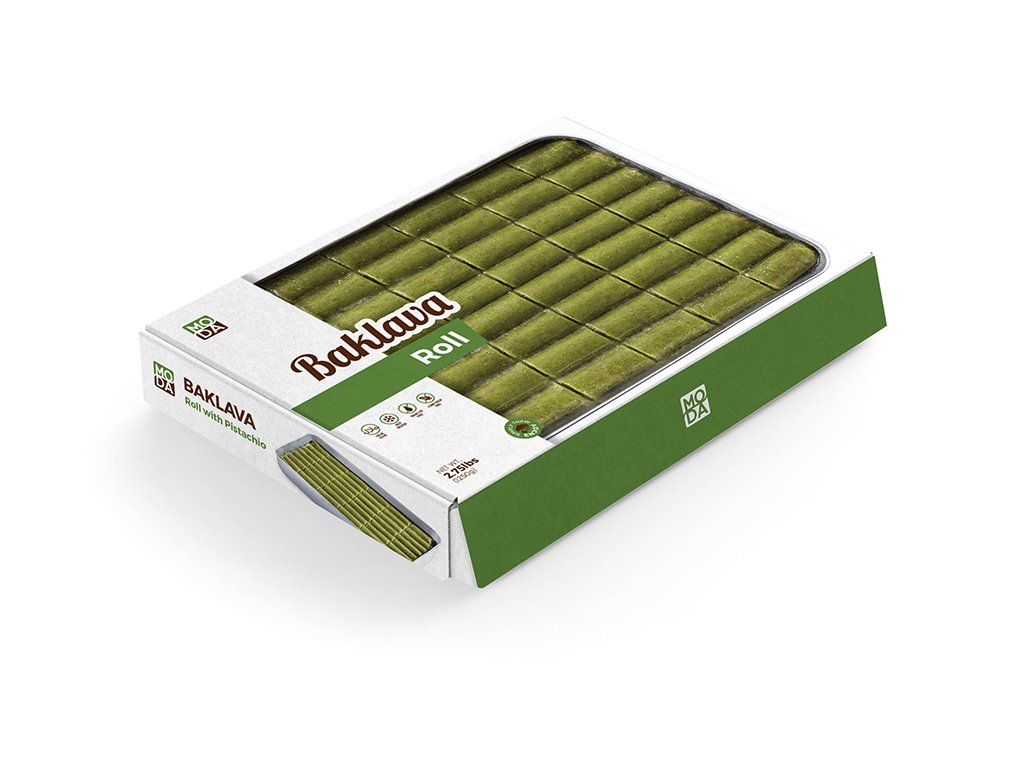 Baklava, Roll with Pistachio, Party Pack, 48pcs, 3.3lbs (1500g)- #520165