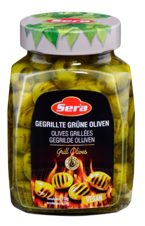 MARINATED AND GRILLED PITTED GREEN OLIVES 12X700GR